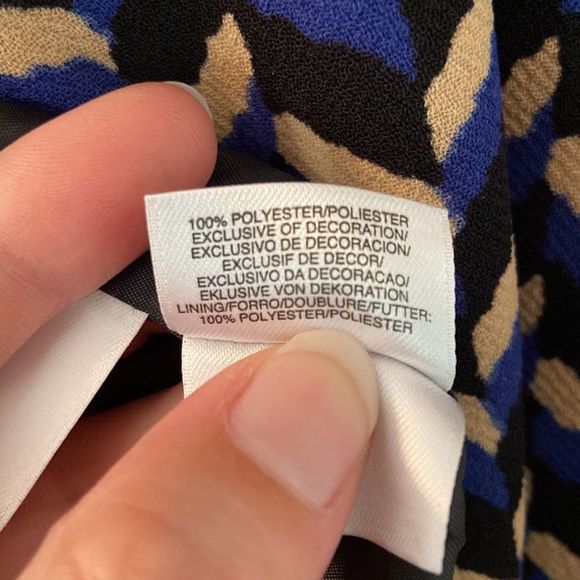 ANNE KLEIN Suit Separates Multi Coloured Geo Print Open Front Blazer - Picture 13 of 13